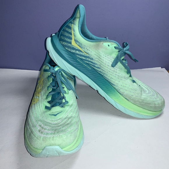 Hoka One One Mach 5 Lime Glow/Ocean Mist Sz 13D - Picture 1 of 8